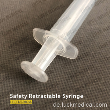 Sicherheitsspritze einzelner Gebrauch mit einziehbarer Nadel